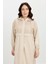 Büyük Beden Dantel Detay Tunik-Bej 8