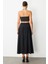 Korsajlı Büzgülü Uzun Etek-Siyah 5
