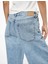 Pamuklu Rahat Kalıp Düğmeli Cepli Balon Jean Pantolon - Balloon Fit Jeans 3