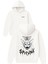 Sphanks Danger Cat Tasarım Baskılı Oversize Beyaz Kapüşonlu Sweatshirt 1