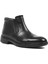 Erkek Siyah Fermuarlı Klasik Deri Bot 4