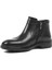 Erkek Siyah Fermuarlı Klasik Deri Bot 1