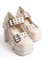 Kadın Viva Iki Toka Baletli (12 cm ) Platform Topuklu Ayakkabı Krem 4