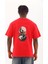 Unisex Oversize Baskılı Bisiklet Yaka T-Shirt - Kırmızı 5