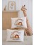 %100 Pamuk Isme Özel 2li Ekru Bebek Yastık Kılıfı 35X45 Cm-Aslan 1