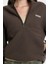 Kadın Yarım Fermuarlı Dik Yaka Polar Sweatshirt - Kahverengi 4