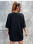 Unisex Baskılı Oversize T-Shirt - Siyah 2