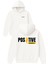 Posıtıve Energy Tasarım Baskılı Oversize Beyaz Kapüşonlu Sweatshirt 1
