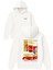 New Araba Tasarım Baskılı Oversize Beyaz Kapüşonlu Sweatshirt 1