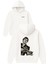 Tony Kızgın Tasarım Baskılı Oversize Beyaz Kapüşonlu Sweatshirt 1