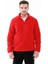 Saka Tam Fermuarlı Erkek Polar Sweatshirt Kırmızı 2