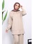 Bej Kapşonlu Tunik Pantolonlu Takım 3