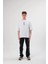 Unisex Bisiklet Yaka Baskılı Oversize T-Shirt - Beyaz 1