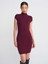Dik Yaka Streç Mini Elbise-Açık Bordo 1