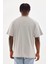 Unisex Baskılı Oversize T-Shirt - Gri 2