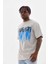 Unisex Baskılı Oversize T-Shirt - Gri 3