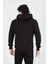 Unisex Tam Fermuarlı Kapşonlu Sweatshirt - Siyah 2