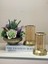 Yapay Sukulentli Vazo ve Ikili Mumluk Set Kitap Kutu Hediyeli No:4 1