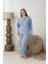 Şardonlu Interlok Kumaş Büyük Beden Kışlık Kadın Pijama Takımı 1160 1