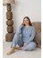 Şardonlu Interlok Kumaş Büyük Beden Kışlık Kadın Pijama Takımı 1160 4