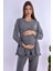 Füme Sabahlıklı Hamile Lohusa Pijama Takımı 6