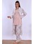 Pudra %100 Pamuk Sabahlıklı Hamile Lohusa Pijama Takımı 8