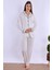 Ekru Sabahlıklı Hamile Lohusa Pijama Takımı 5