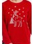 Kadın Kırmızı Uzun Kol Geyik Desenli Polar Pijama Takımı 2