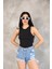 Kadın Kolsuz Badi Bluz - Siyah 1