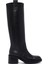 Kadın Siyah Kalın Topuklu Deri Çizme 25WFD491618 4