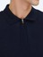 Lacivert Polo Yaka Jakarlı Yün Karışımlı Triko Kazak 3