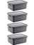 4'lü Set Stafi Çok Amaçlı Kapaklı Kutu Antrasit 12 Lt - Antrasit, Çok Amaçlı Kapaklı Kutu, Ev-Ofis-Depo Için, Kapaklı Saklama Kutusu 2
