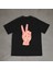 Peace Tasarım Baskılı Siyah Oversize T-Shirt 1