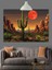 Çöl Manzarası Kırmızı Ay Tutulması Dekoratif Kanvas - Mdf Ahşap Tablo 1