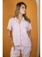 %100 Pamuk Müslin Kadın Şortlu Pijama & Ev Giyim Takımı – Pembe 3