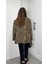 Leopar Astarlı Oversize Blazer Ceket 4
