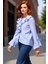 Kadın Vual Kumaşlı Uzun Kollu Bağcıklı Bluz Kaliteli Şık Rahat Modern Zarif Günlük 3
