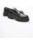 Kadın Deri Loafer Oxford Kalın Comfort Tabanlı Toka Detaylı Siyah Auren 3