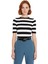 Kadın Triko Bluz Çizgili Bisiklet Yaka Kısa Kollu Polyester Regular Boy Günlük Casual Kullanım Için 1