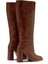 Kadın Diz Altı Kalın Topuklu Kaymaz Taban Günlük Golf Çizme 1500 4
