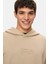 Wınfrey Koyu Bej Kapüşonlu Gofre Baskı Standard Fit Erkek Sweatshirt 2