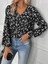 Kadın Uzun Kollu V Yakalı Çiçek Desenli Modal Bluz 2