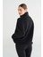 922363-2001 Arun Bayan Fermuarlı Siyah Polar Sweatshirt 2