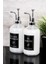 2li Lüks 500ML Cam Sıvı Sabunluk Seti El Sabunu Bulaşık Deterjanı Etiketli Banyo Düzenleyici 5