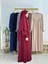 Tesettür Elbise,önü V Model Büzgülü,sufle Esarpla Takım.hijap ,khimar.hac Umre Için Uygundur Bordo 4