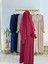 Tesettür Elbise,önü V Model Büzgülü,sufle Esarpla Takım.hijap ,khimar.hac Umre Için Uygundur Bordo 7