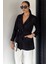 Kadın Kruvaze Yaka Ön Düğmeli Bel Kuşaklı Ceket P-00018890 2