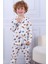 102 Erkek Çocuk Uzun Kollu Gömlek Pijama Takım-Beyaz 3
