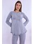 Gri Hamile Lohusa Pijama Takımı 1