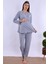 Gri Hamile Lohusa Pijama Takımı 3